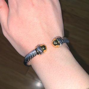 Gold End Caps Cable Bracelet